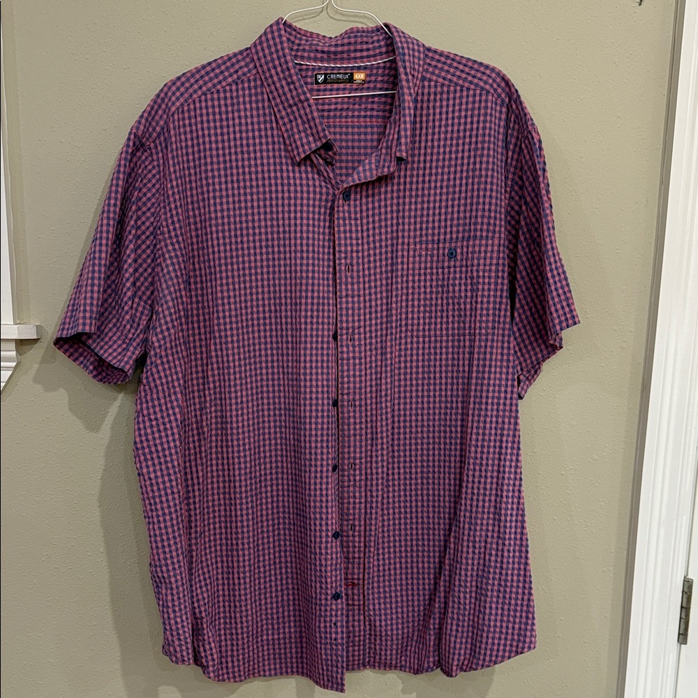 Daniel Cremieux Men's Casual Checkered Shirt in Red and Blue